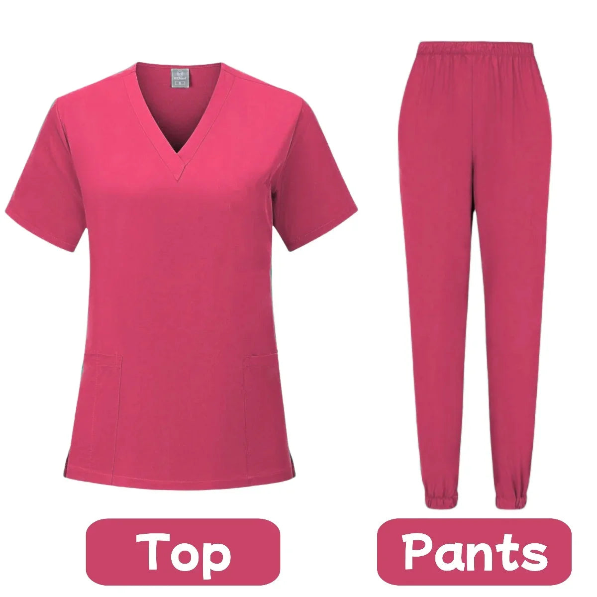 Women's Pink Clinical Scrub Set — Soft Polyester Nursing Uniform