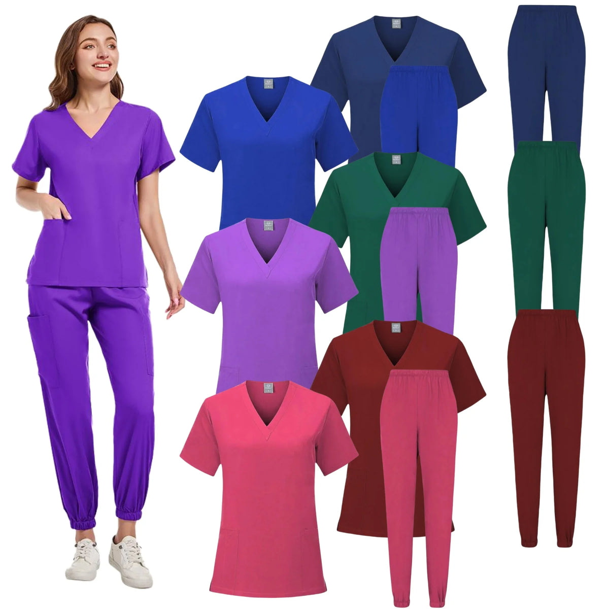 Pink Clinical Uniform Woman Pharmacy Workwear Nurse Uniform Hospital Doctor Oral Dental Surgery Uniforms Medical Scrubs Sets New