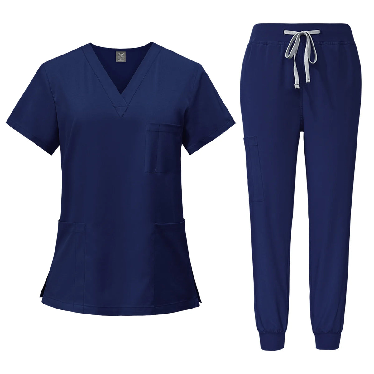 Unisex Stretch Scrub Set — Soft Polyester Hospital Uniform for Nurses