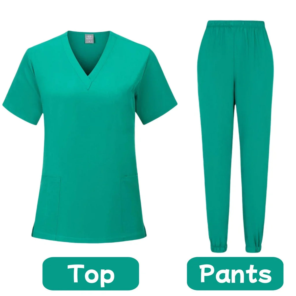 Women's Pink Clinical Scrub Set — Soft Polyester Nursing Uniform