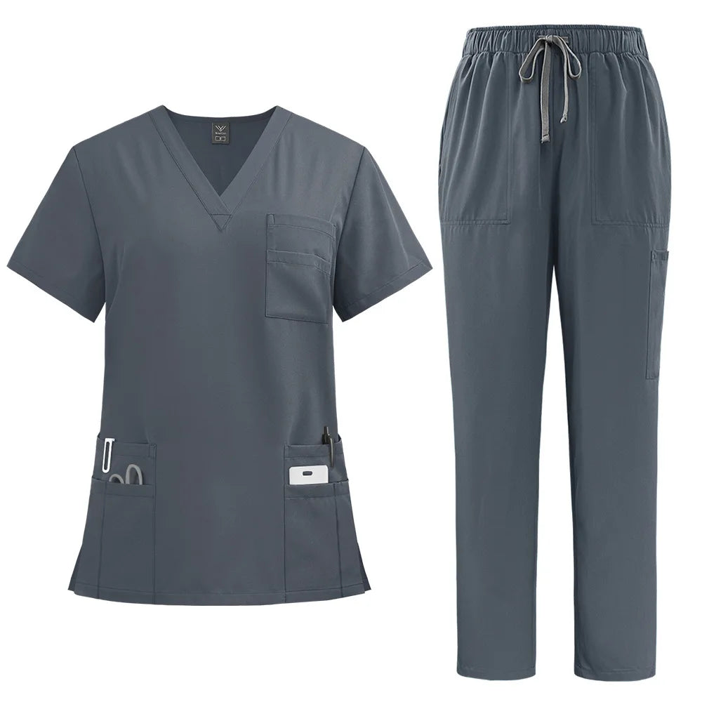Unisex Breathable Jersey Scrub Set — Stretch Uniform for Nurses & Doctors
