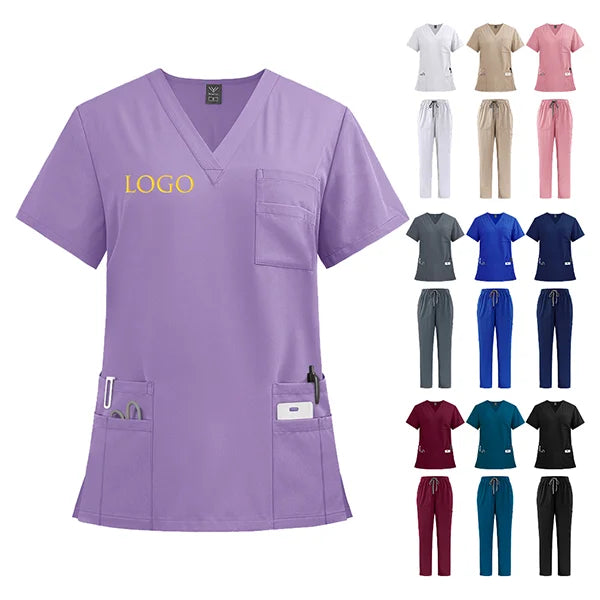 Unisex Breathable Jersey Scrub Set — Stretch Uniform for Nurses & Doctors