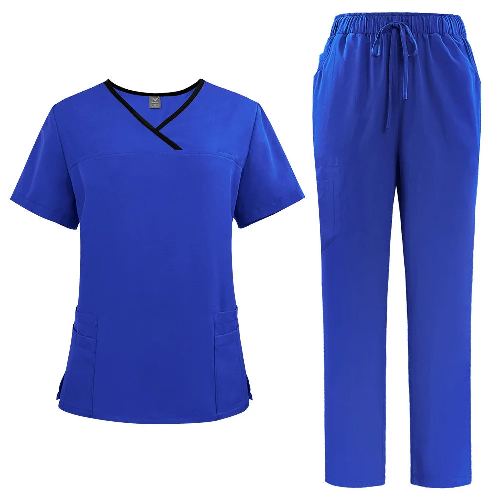 Unisex Medical Scrubs Set — Stretch Jersey Uniform for Nurses & Doctors