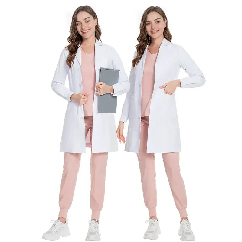 White Coat for Women Scrubs Uniform Set for Women Medical Scrubs Set Hospital Uniform Nurse Nursing Scrubs Medical Uniform Set