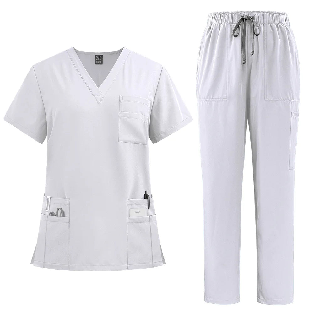 Unisex Breathable Jersey Scrub Set — Stretch Uniform for Nurses & Doctors