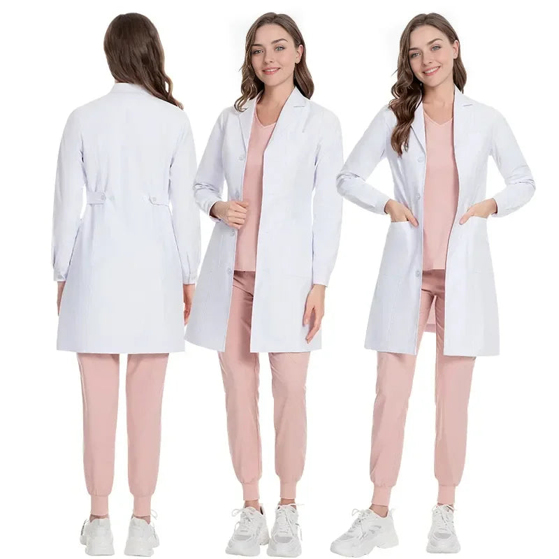 White Coat for Women Scrubs Uniform Set for Women Medical Scrubs Set Hospital Uniform Nurse Nursing Scrubs Medical Uniform Set