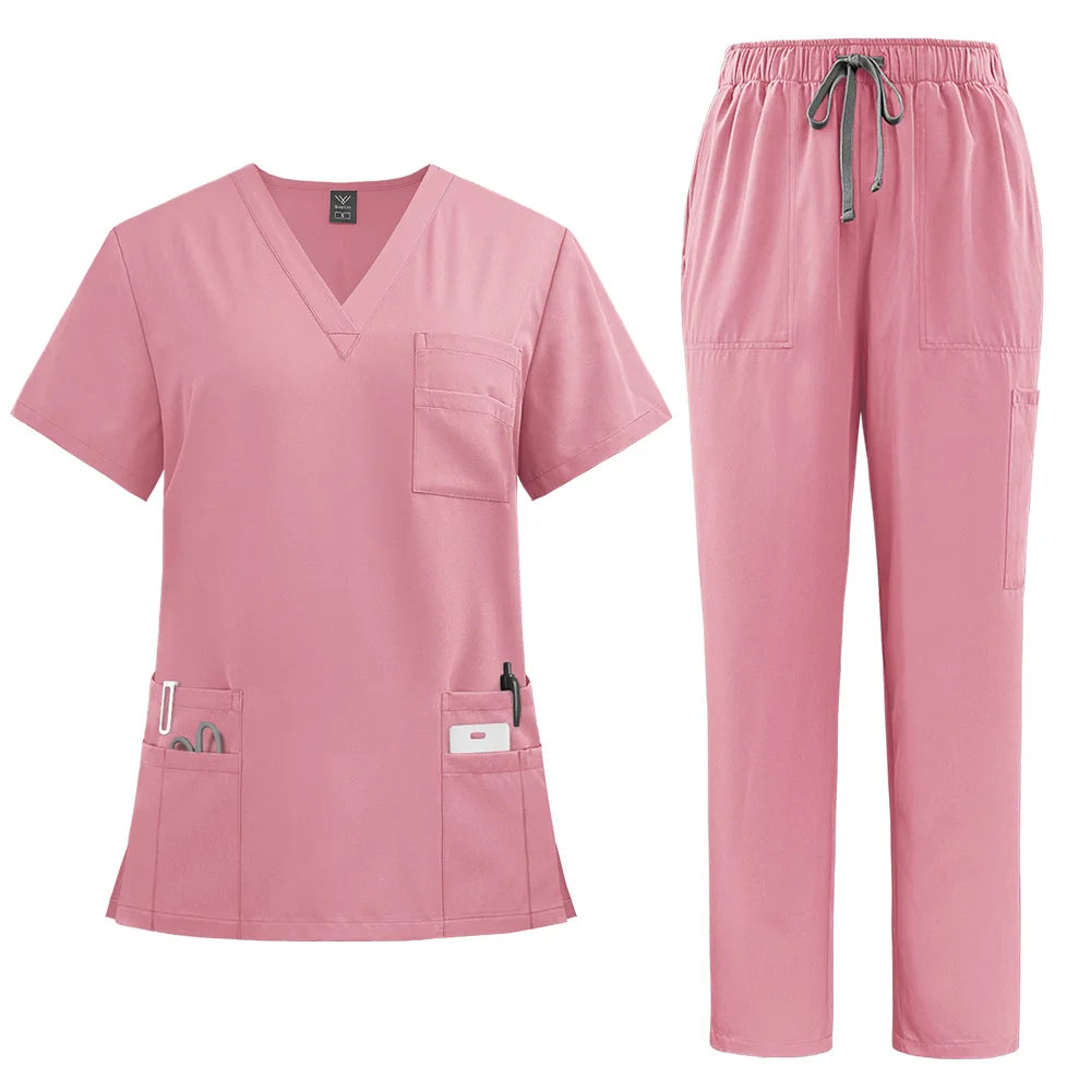 Unisex Breathable Jersey Scrub Set — Stretch Uniform for Nurses & Doctors