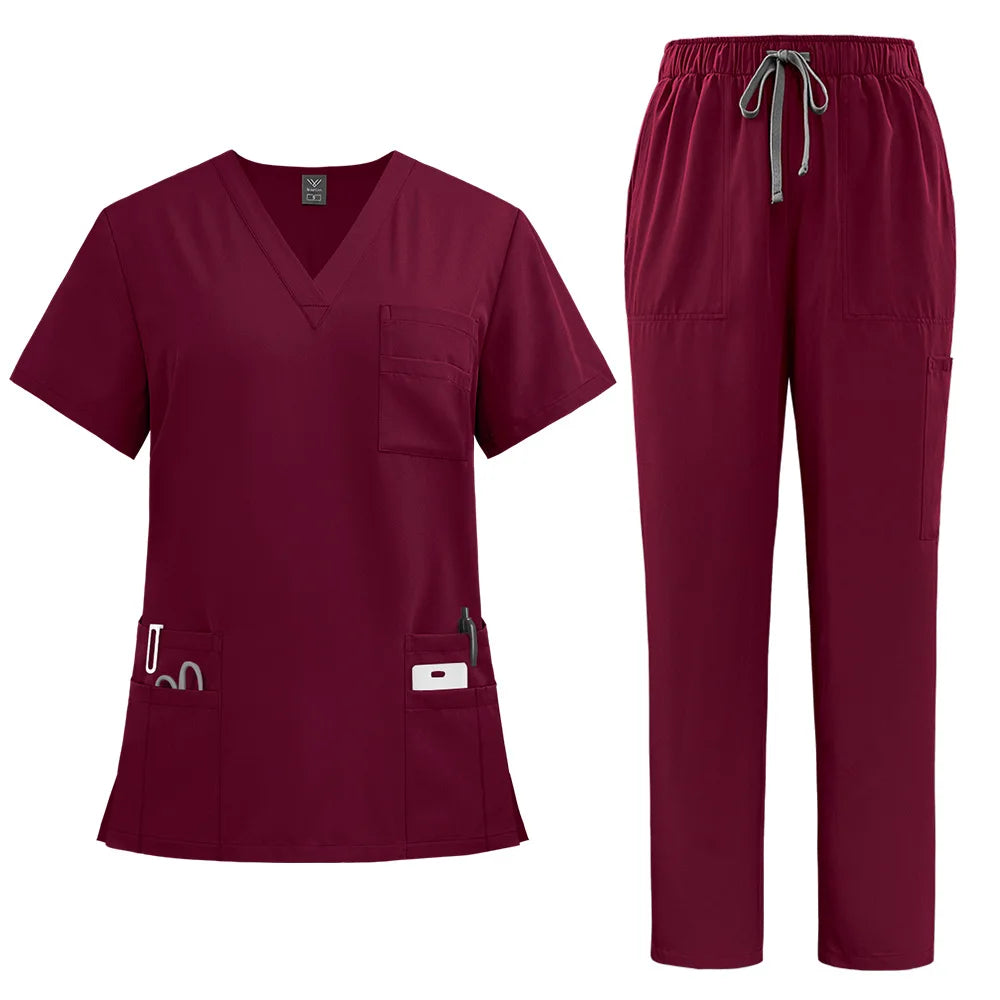 Unisex Breathable Jersey Scrub Set — Stretch Uniform for Nurses & Doctors