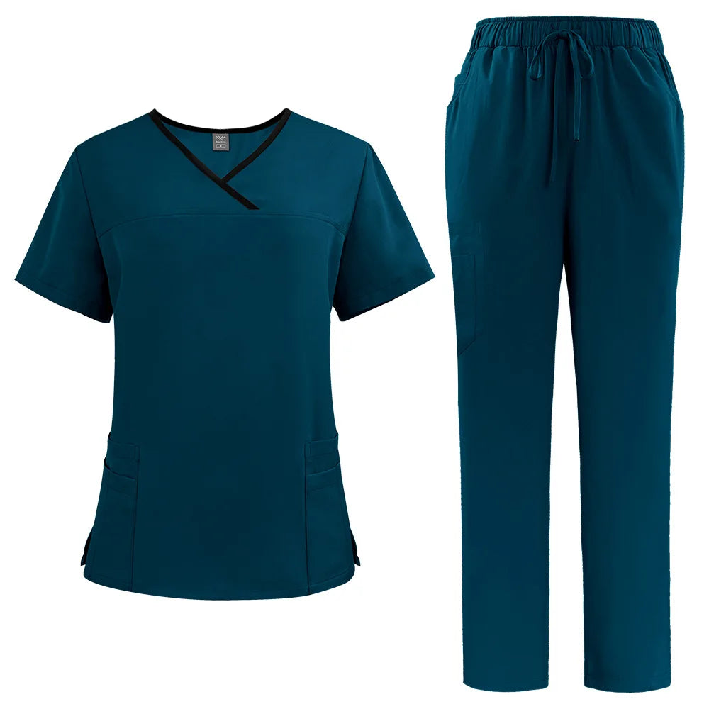 Unisex Medical Scrubs Set — Stretch Jersey Uniform for Nurses & Doctors