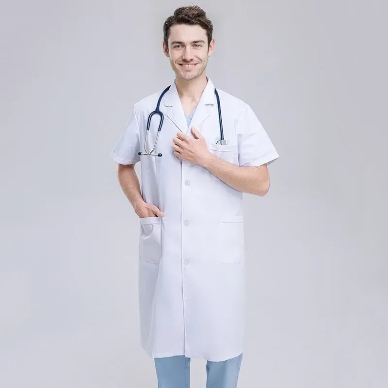 Women's White Lab Coat & Scrubs Uniform Set