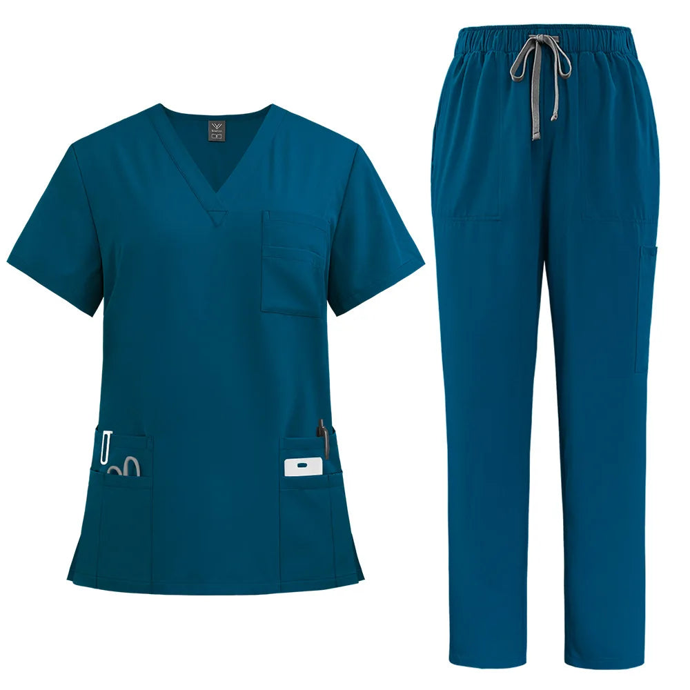 Unisex Breathable Jersey Scrub Set — Stretch Uniform for Nurses & Doctors