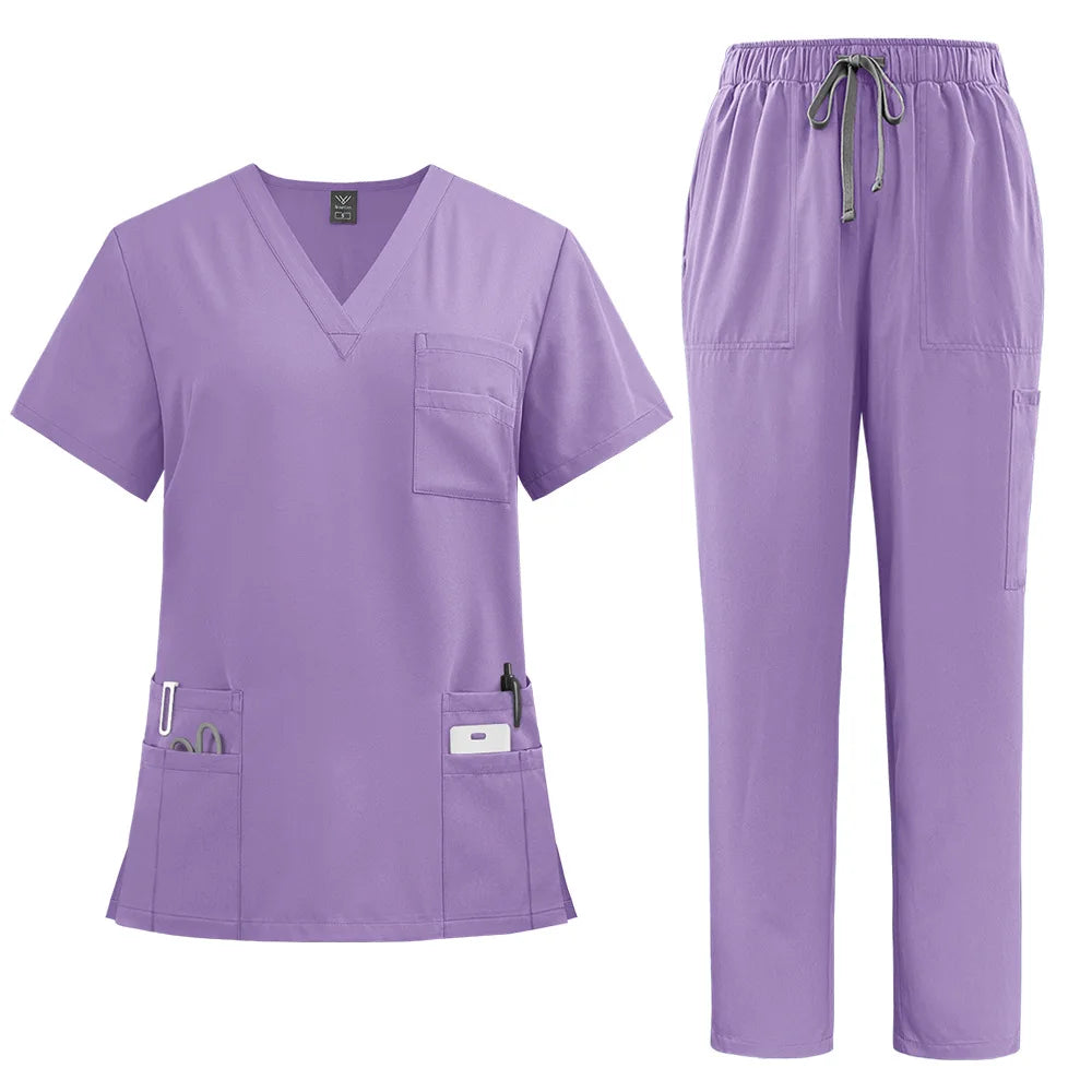 Unisex Breathable Jersey Scrub Set — Stretch Uniform for Nurses & Doctors