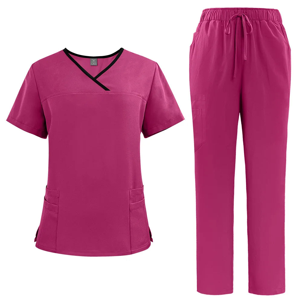 Unisex Medical Scrubs Set — Stretch Jersey Uniform for Nurses & Doctors
