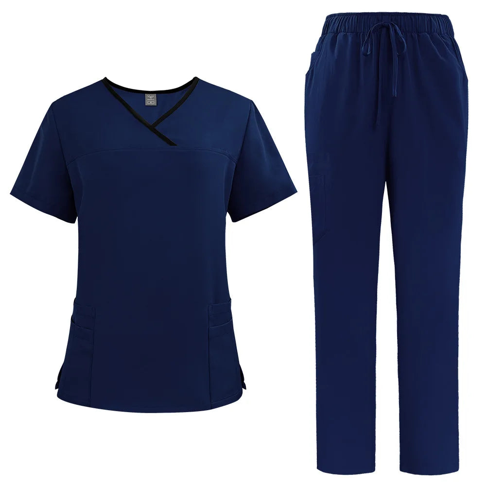 Unisex Medical Scrubs Set — Stretch Jersey Uniform for Nurses & Doctors