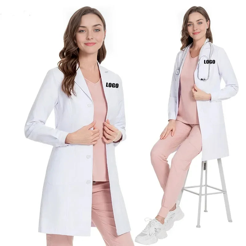 White Coat for Women Scrubs Uniform Set for Women Medical Scrubs Set Hospital Uniform Nurse Nursing Scrubs Medical Uniform Set