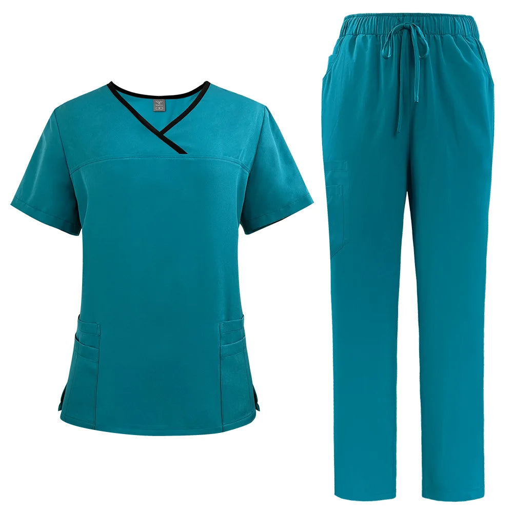 Unisex Medical Scrubs Set — Stretch Jersey Uniform for Nurses & Doctors