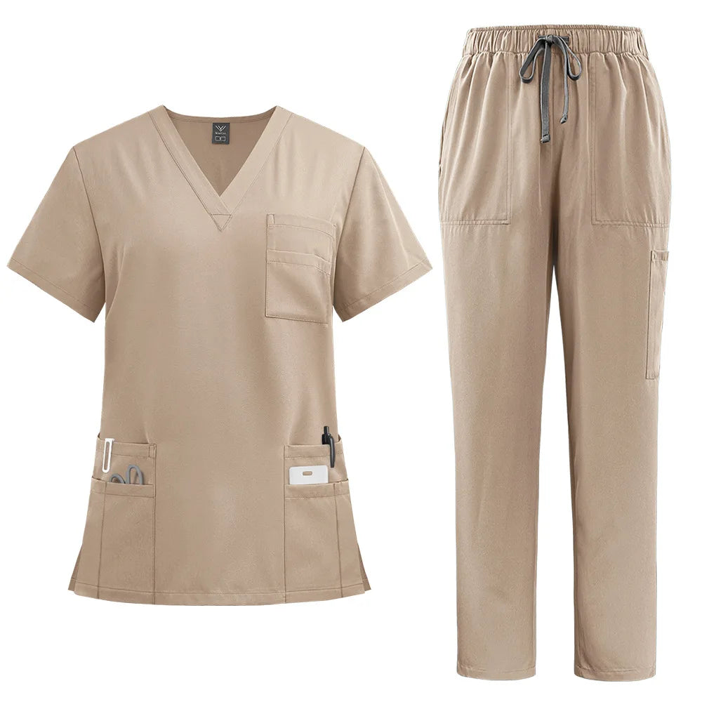 Unisex Breathable Jersey Scrub Set — Stretch Uniform for Nurses & Doctors