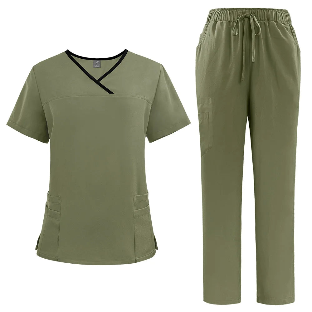 Unisex Medical Scrubs Set — Stretch Jersey Uniform for Nurses & Doctors