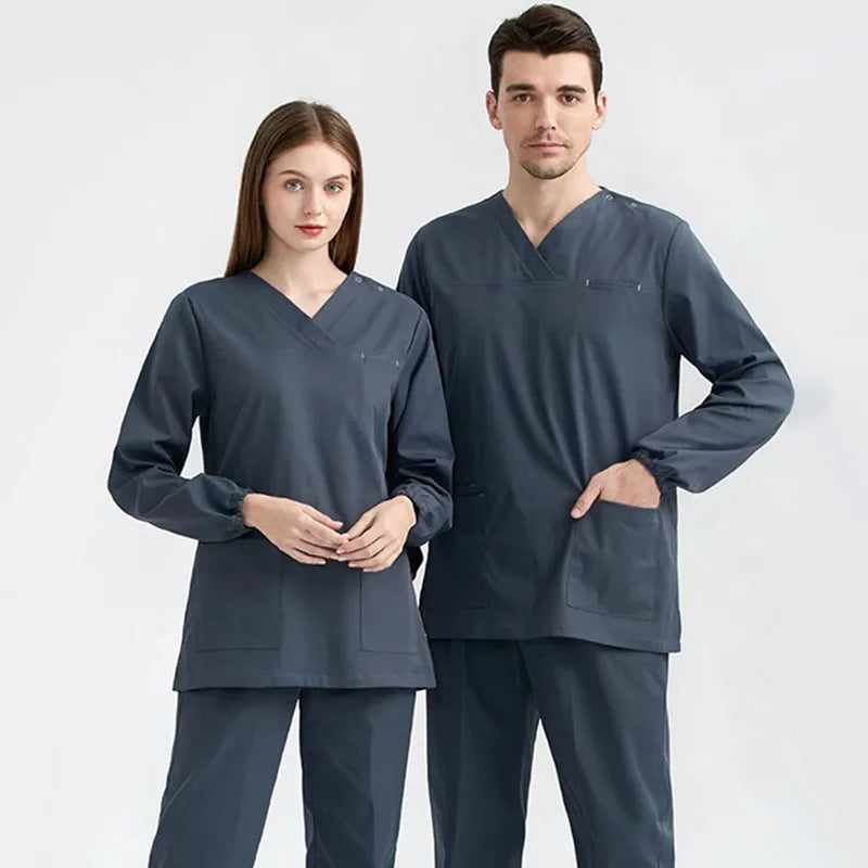 Unisex Medical Uniforms Men Women Nursing Clothes Beauty Costume Nurse Scrubs Sets Doctor Dentist Workwear Clinical Tops Pants