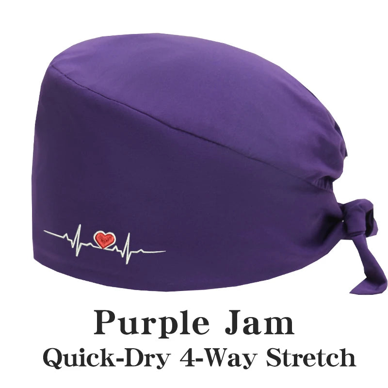 ECG Embroider Working Hats for Man Woman Pet TOOTH Clinic Scrub Caps Quick Dry Breathable Dentist Cap MSG-03