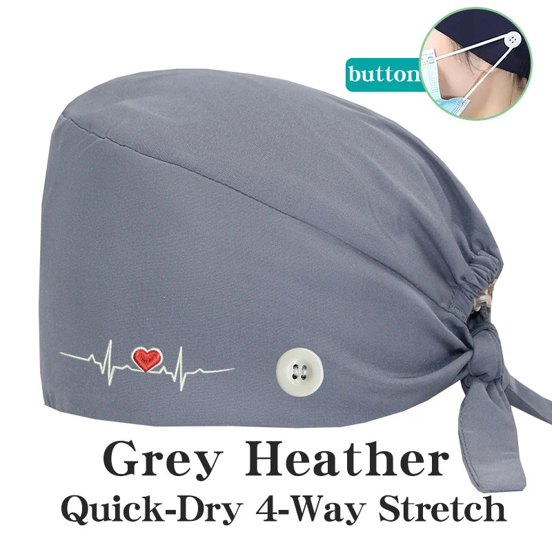 ECG Embroider Working Hats for Man Woman Pet TOOTH Clinic Scrub Caps Quick Dry Breathable Dentist Cap MSG-03