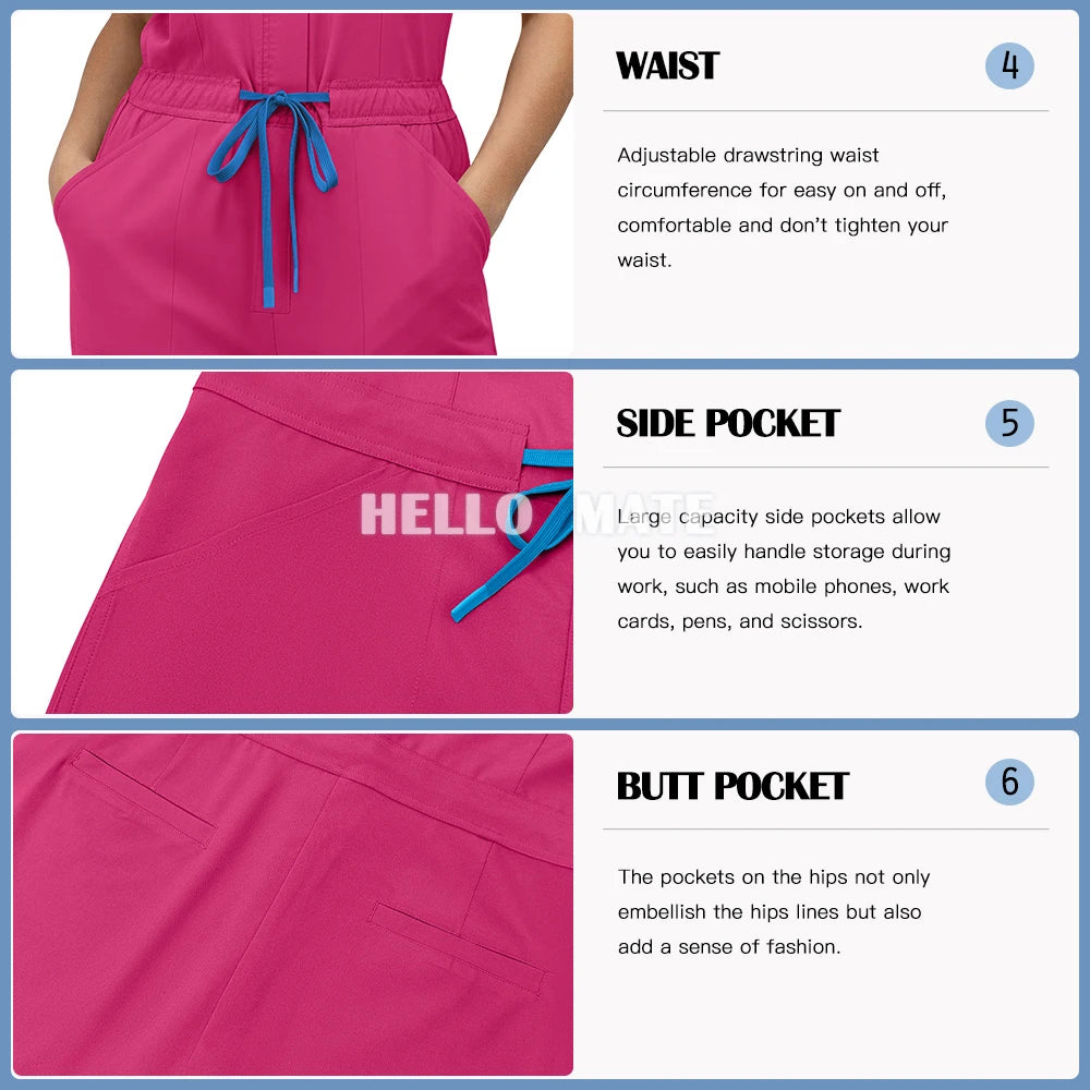 Fashion Surgical Uniforms Woman Nursing Enfermeria Jumpsuits Medical Clothes Scrubs Overalls Beauty Clinical Hospital Clothing