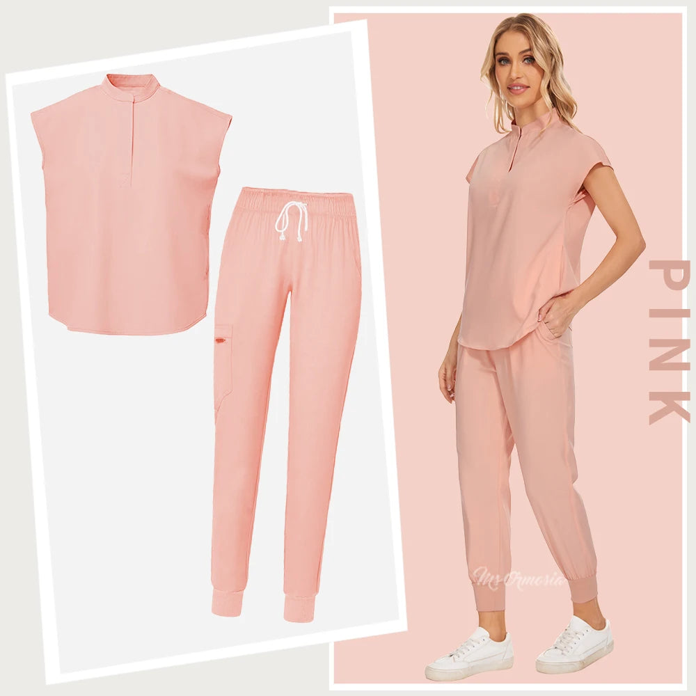 Medical Uniforms Women Scrubs Sets Nurse Nursing Work Clothes Beauty Salon Spa Work Clothes Surgical Suit Lab Hospital Overall