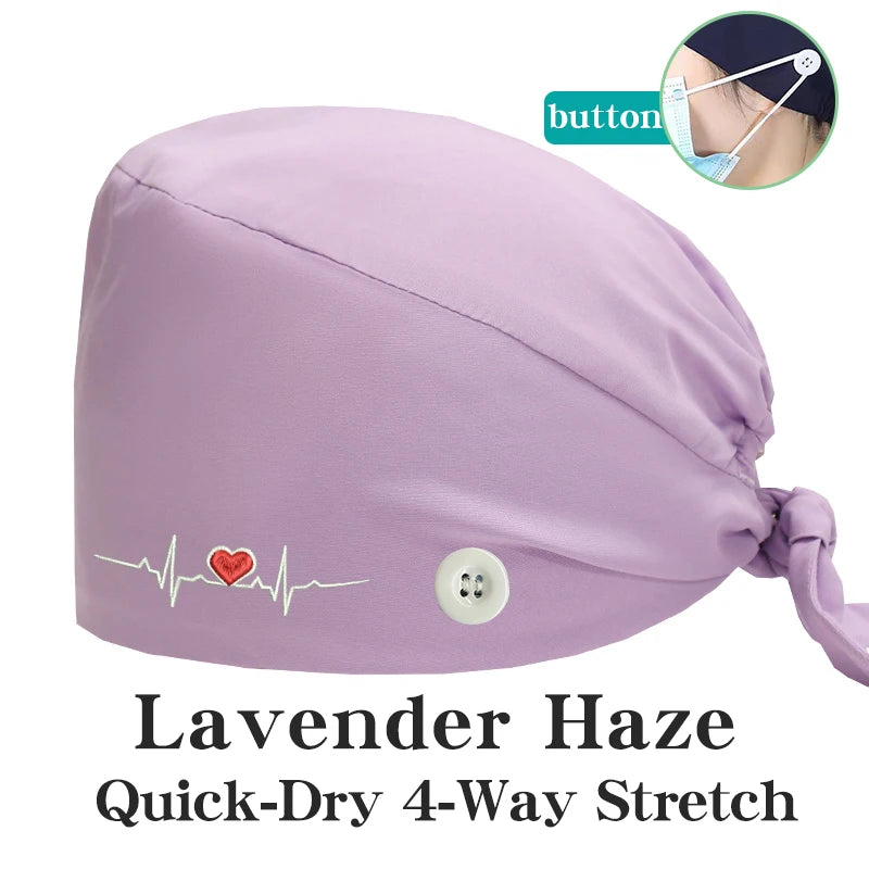 ECG Embroider Working Hats for Man Woman Pet TOOTH Clinic Scrub Caps Quick Dry Breathable Dentist Cap MSG-03