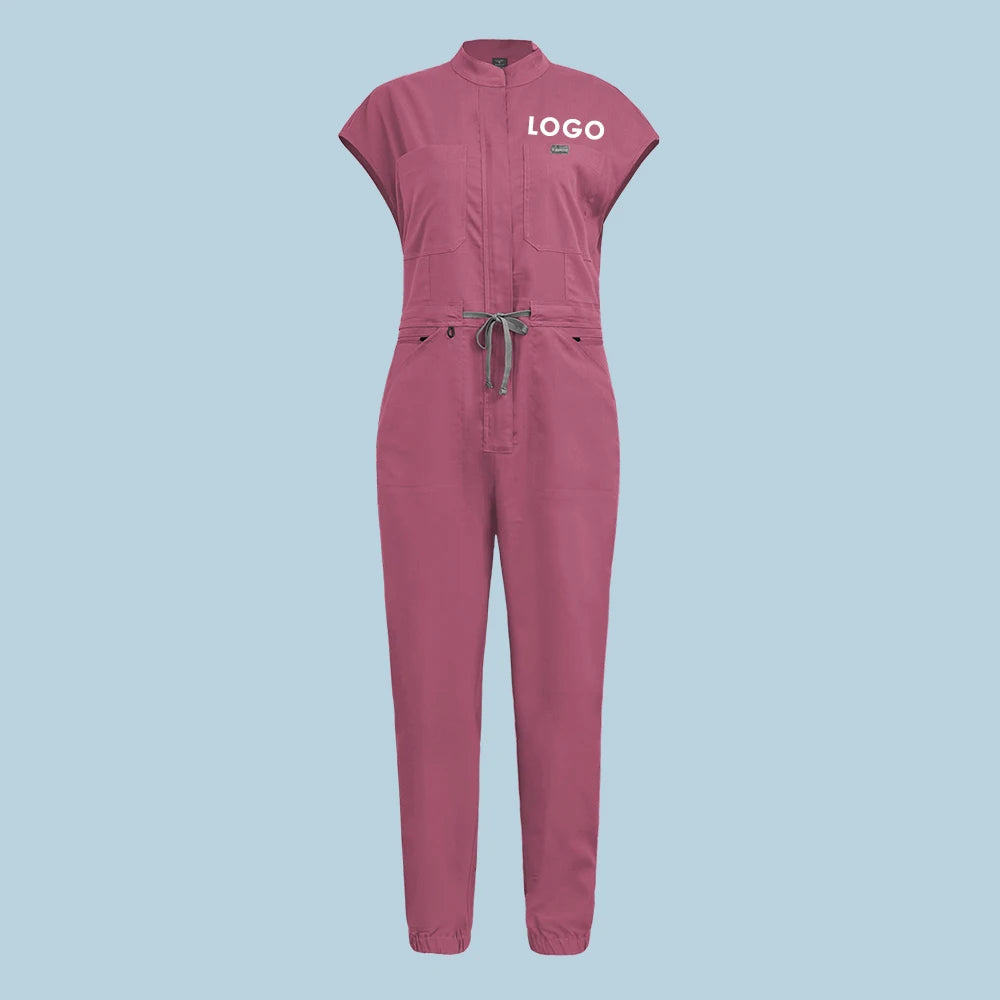 New Medical Scrubs Jumpsuits Short Sleeve Nursing Workwear Uniforms Women Lab Pet Doctor Scrub Hospital Workwear Customized Logo