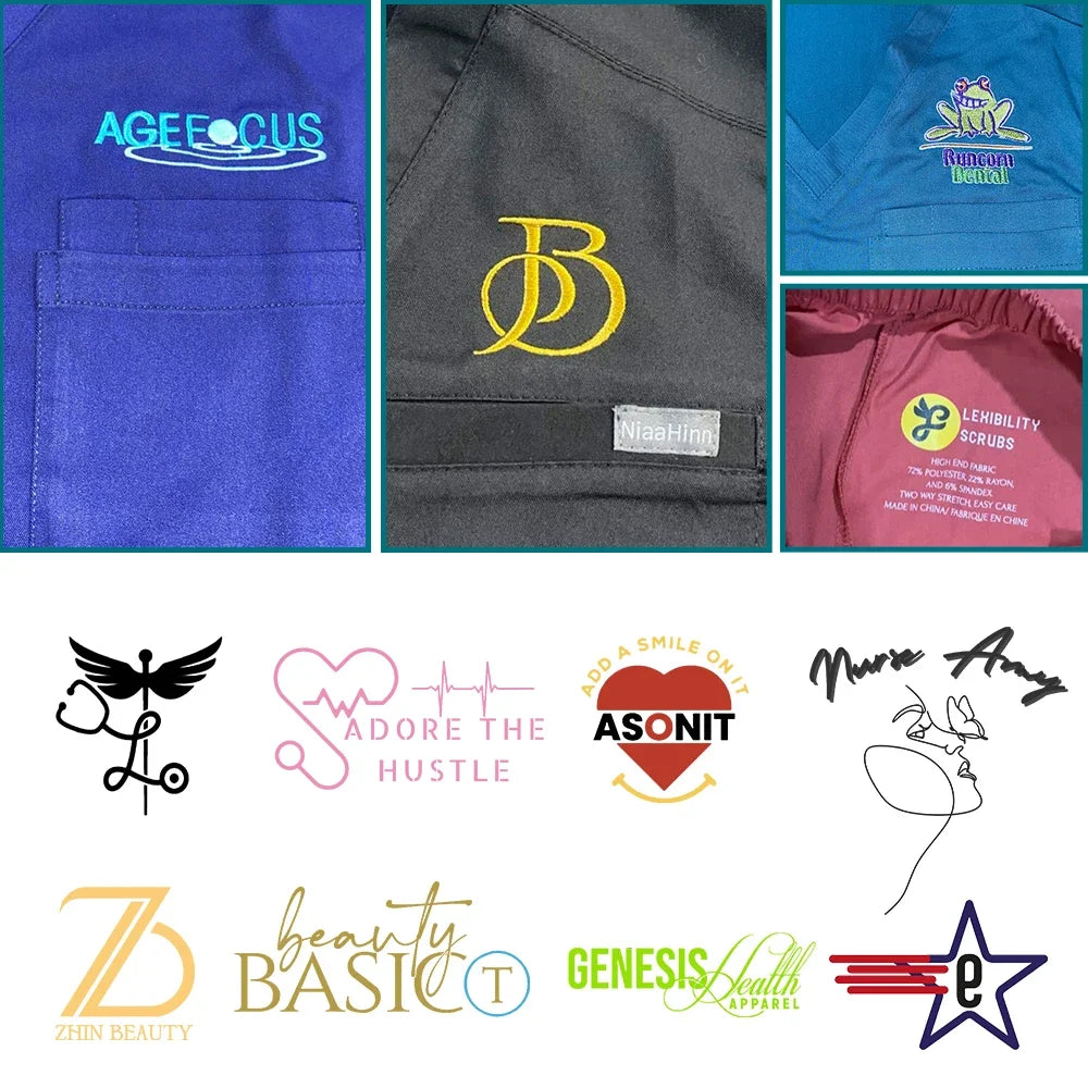 Customized Logo Nurses Uniforms Medical Scrubs High-quality Scrub Beauty Salon SPA Nursing Work Clothes Wholesale Price Workwear