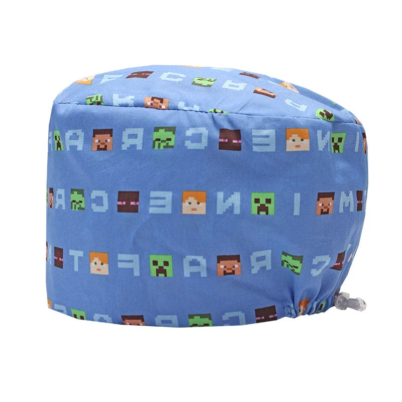 Best Price Digital printed Scrub Caps Pet Store Lab Work Hats Health Care Nursing Hats Cotton Medical scrubs Cap women Long Hair