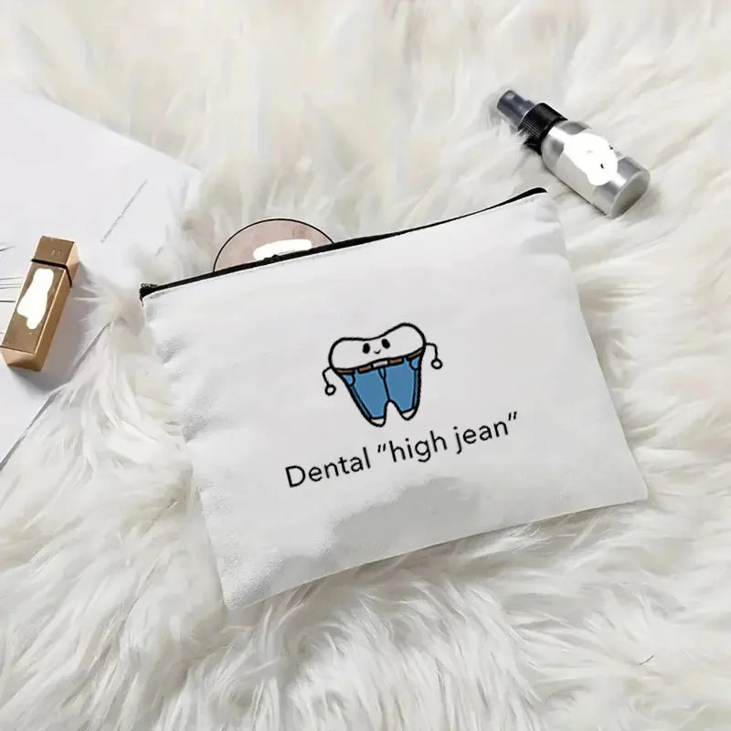 Tooth Dentist Printed Shoulder Bag, Reusable Foldable Shopping Tote Bag Lunch Box Bag Handbag with Wristlet Clutch Bag for Women