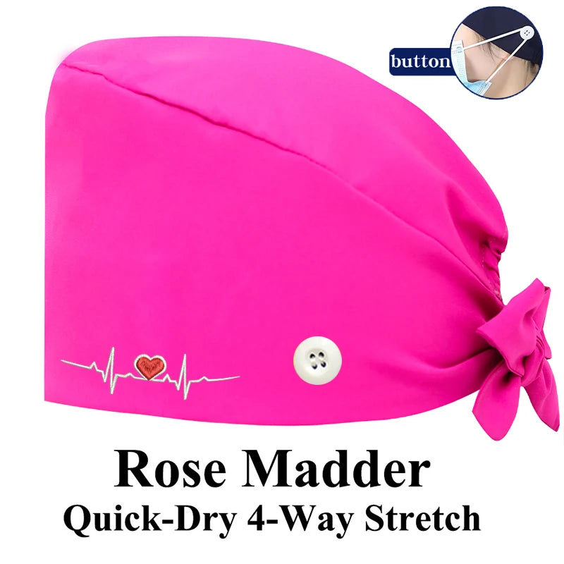 ECG Embroider Working Hats for Man Woman Pet TOOTH Clinic Scrub Caps Quick Dry Breathable Dentist Cap MSG-03