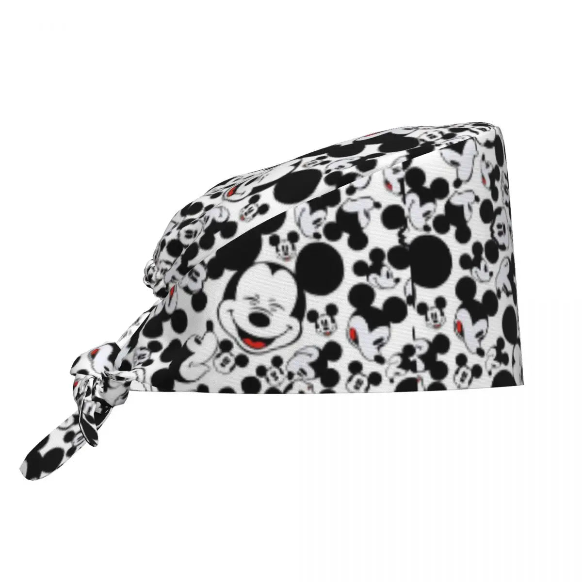 Custom Adjustable Cartoon M-micked Mouse Working Hat Leopard Print Surgical Hat Scrub Nursing Doctor Surgeon Cap for Chef