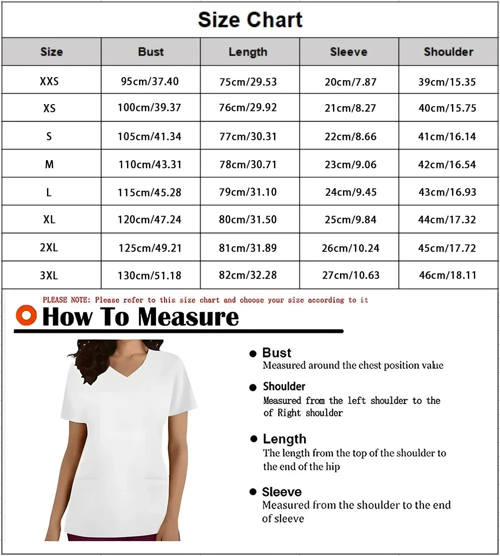Medical Scrubs for Women Cute Animal Cartoon Print Vet Surgical Uniform Tops Fashion V-Neck Short Sleeve Scrub Pet Medical Woman