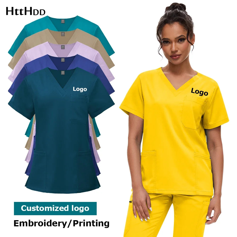 Customized Logo Nurses Uniforms Medical Scrubs High-quality Scrub Beauty Salon SPA Nursing Work Clothes Wholesale Price Workwear