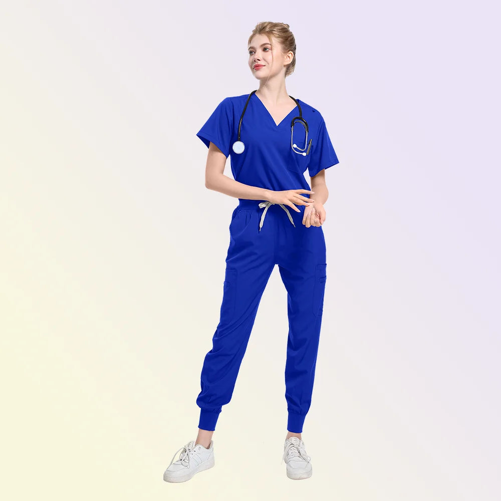 Scrubs Medical Uniform Women and Men  Suit  Surgical Tops  Pants Nurse Accessories Hospital Doctor Costume