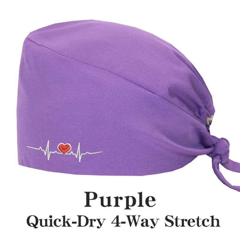 ECG Embroider Working Hats for Man Woman Pet TOOTH Clinic Scrub Caps Quick Dry Breathable Dentist Cap MSG-03