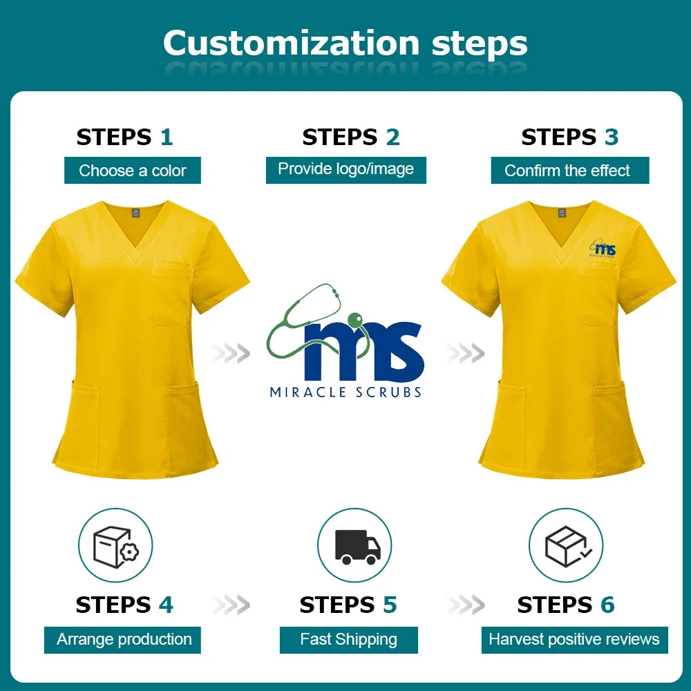 Customized Logo Nurses Uniforms Medical Scrubs High-quality Scrub Beauty Salon SPA Nursing Work Clothes Wholesale Price Workwear