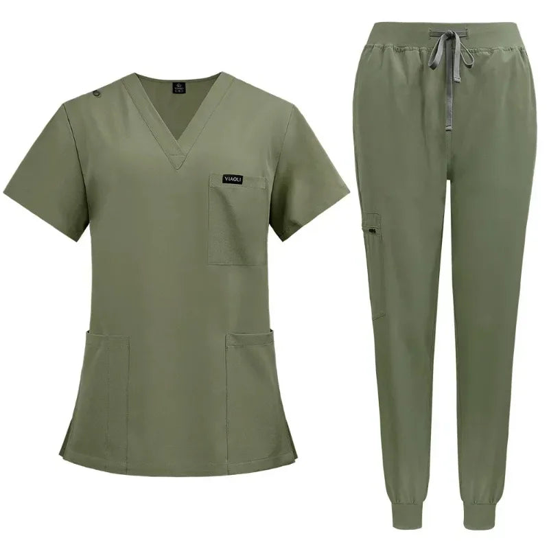Surgical Uniforms Woman Nursing Enfermeria Sets Top Pant Articles Medical Uniform Scrubs Clinical Beauty Salon Hospital Suits