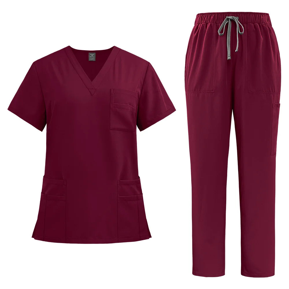 Unisex Medical Uniforms Men Women Nursing Clothes Beauty Costume Nurse Scrubs Sets Doctor Dentist Workwear Clinical Tops Pants