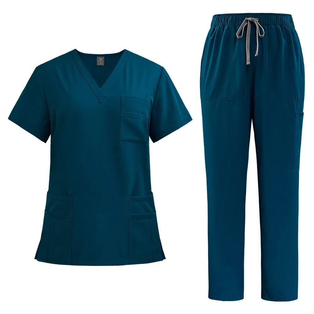 Unisex Medical Uniforms Men Women Nursing Clothes Beauty Costume Nurse Scrubs Sets Doctor Dentist Workwear Clinical Tops Pants