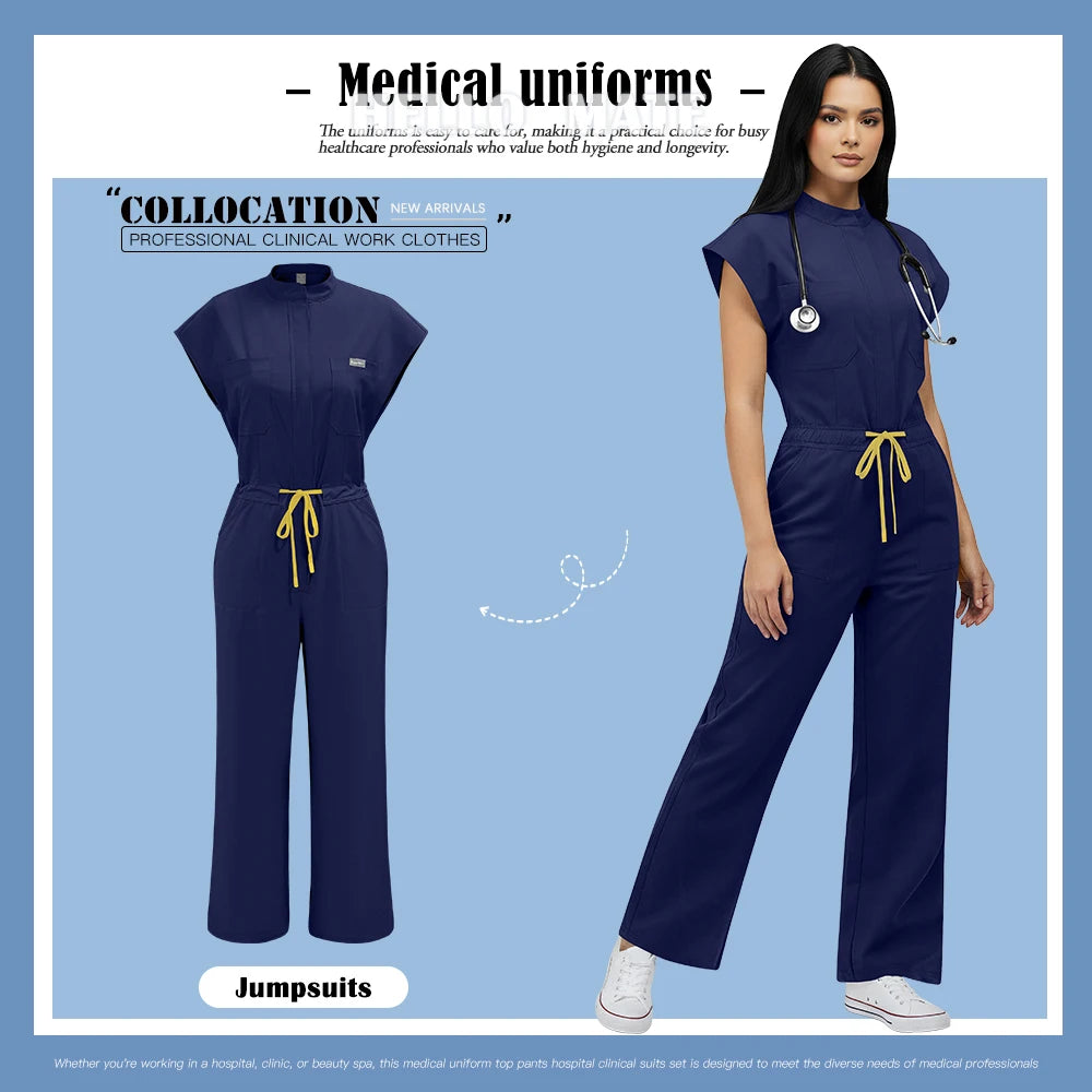 Fashion Surgical Uniforms Woman Nursing Enfermeria Jumpsuits Medical Clothes Scrubs Overalls Beauty Clinical Hospital Clothing