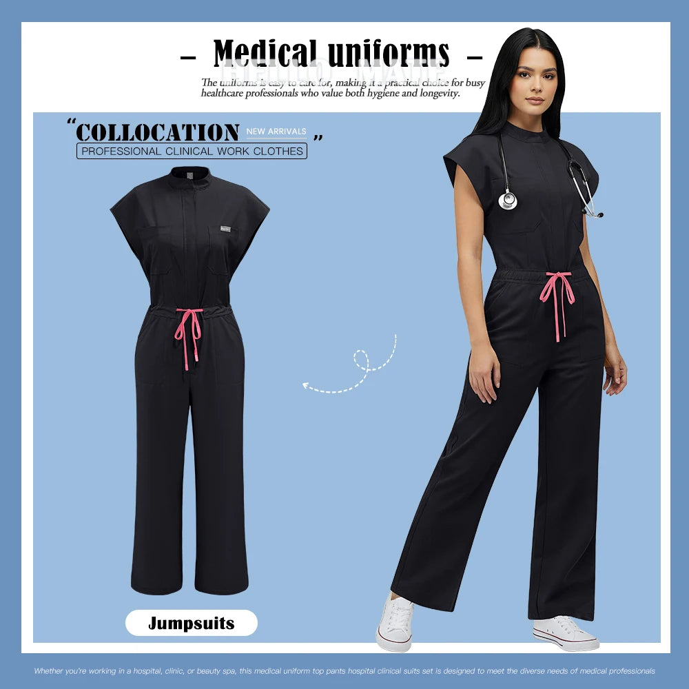 Fashion Surgical Uniforms Woman Nursing Enfermeria Jumpsuits Medical Clothes Scrubs Overalls Beauty Clinical Hospital Clothing