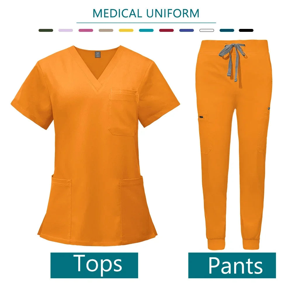 Customized Logo Nurses Uniforms Medical Scrubs High-quality Scrub Beauty Salon SPA Nursing Work Clothes Wholesale Price Workwear