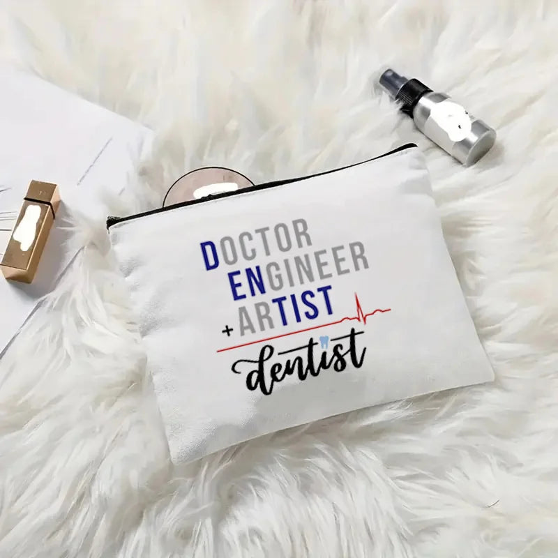 Tooth Dentist Printed Shoulder Bag, Reusable Foldable Shopping Tote Bag Lunch Box Bag Handbag with Wristlet Clutch Bag for Women