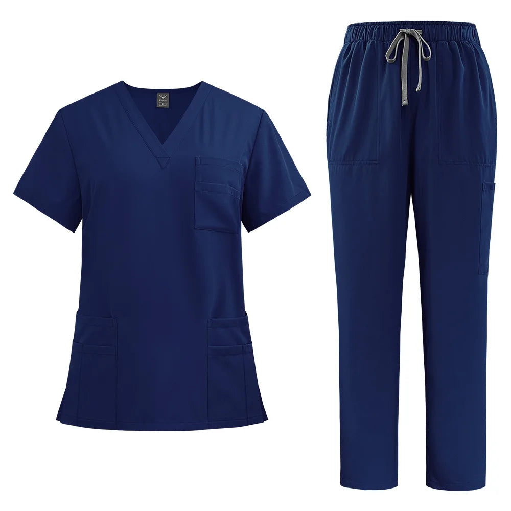 Unisex Medical Uniforms Men Women Nursing Clothes Beauty Costume Nurse Scrubs Sets Doctor Dentist Workwear Clinical Tops Pants