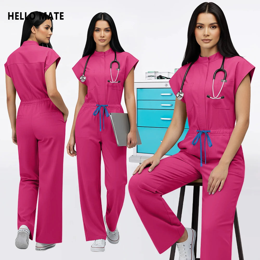 Fashion Surgical Uniforms Woman Nursing Enfermeria Jumpsuits Medical Clothes Scrubs Overalls Beauty Clinical Hospital Clothing
