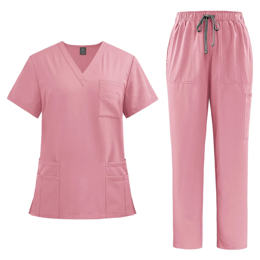 Unisex Medical Uniforms Men Women Nursing Clothes Beauty Costume Nurse Scrubs Sets Doctor Dentist Workwear Clinical Tops Pants