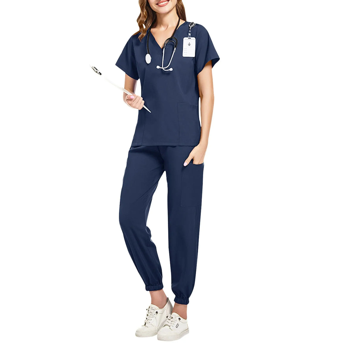 Unisex Doctor Medical Uniforms Men Women Nursing Clothes Beauty Costume Nursing Scrubs Sets Dentist Workwear Clinical Tops Pants